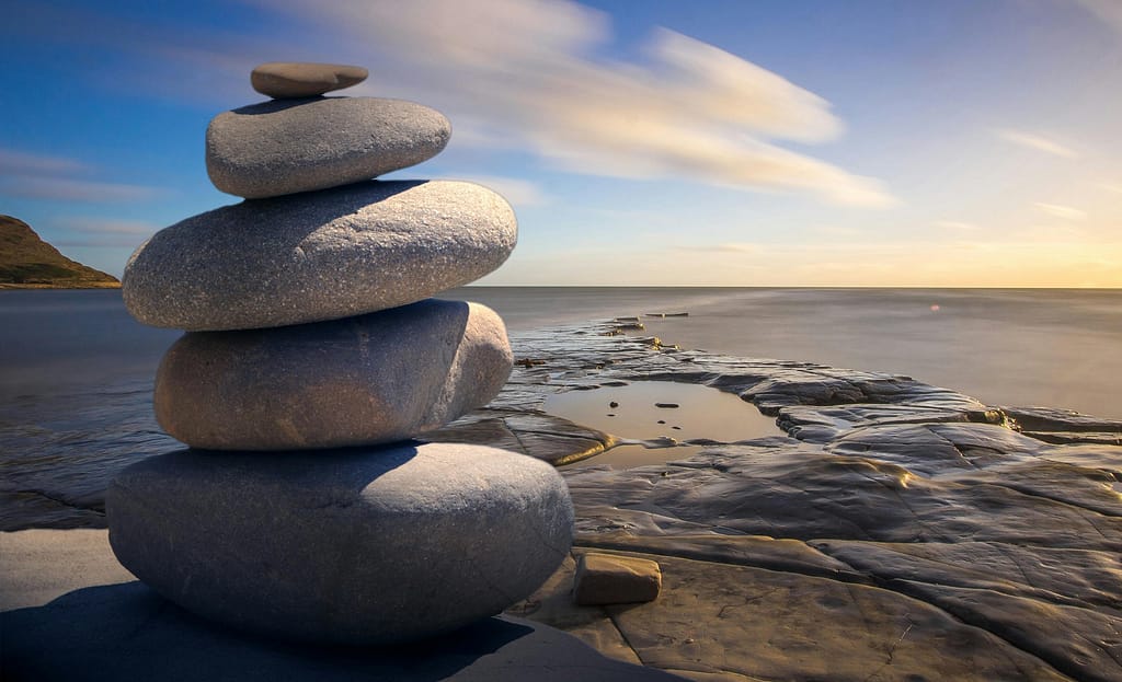 Image of piled stones. Mindfulness picture