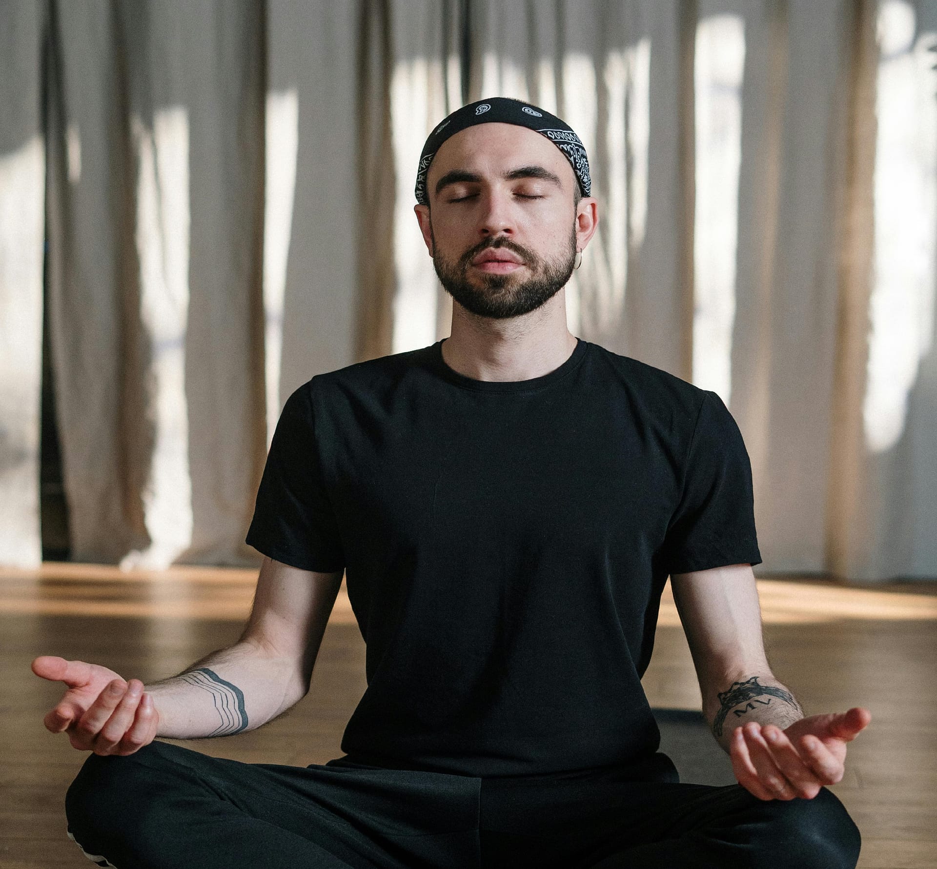 Image of man meditating