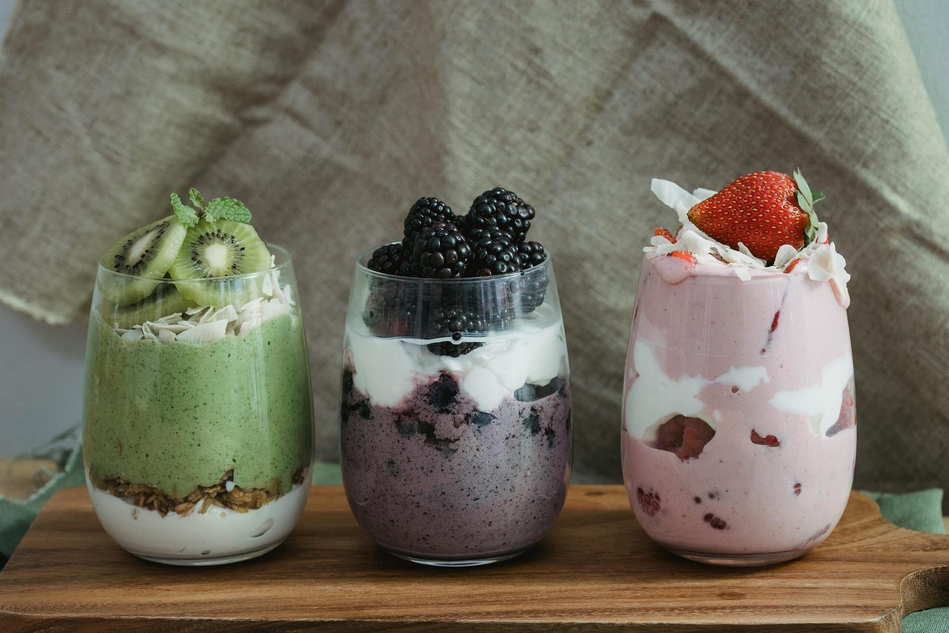 Image of healthy yogurt smoothies. diet affects mental health